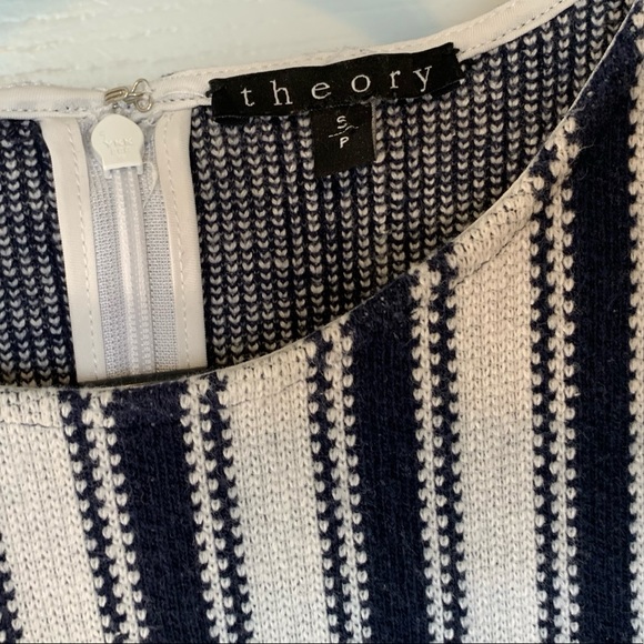 Theory Back On Cyclade Textured Cotton Blend Sheath Dress - Picture 6 of 8